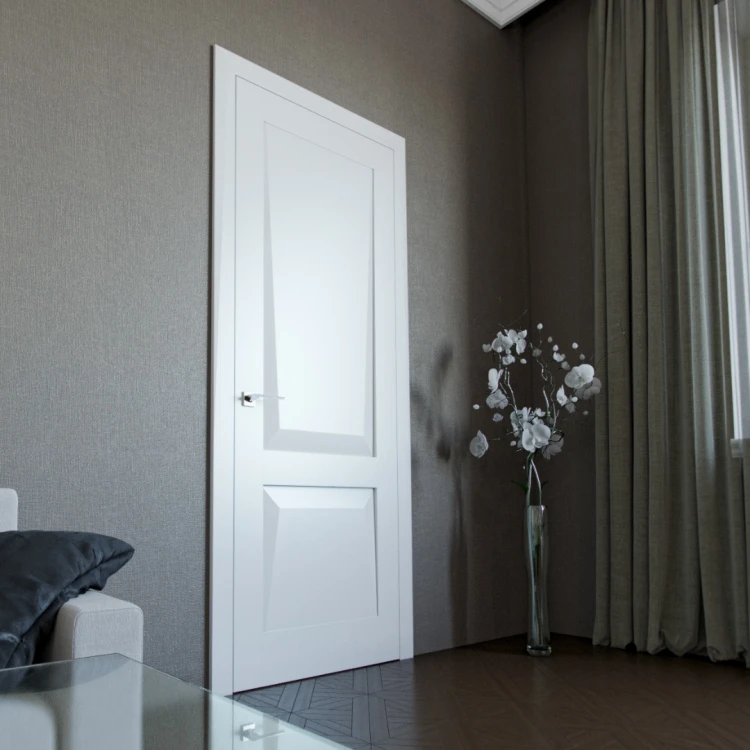 Міжкімнатні двері з масиву вільхи Novara White Neoclassic