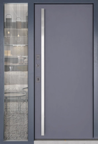 Simpli Frame Gray с фрамугой, терморазрывом и доводчиком