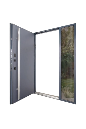 Simpli Frame Gray с фрамугой, терморазрывом и доводчиком