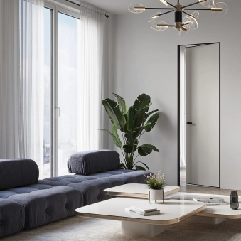 Скрытые двери Leoni Door 40 Грунт Короб · Торец AL Черный