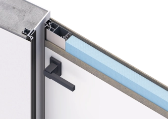 Скрытые двери Filo Muro 45 Ral/Ral Алюминиевый торец Серебро