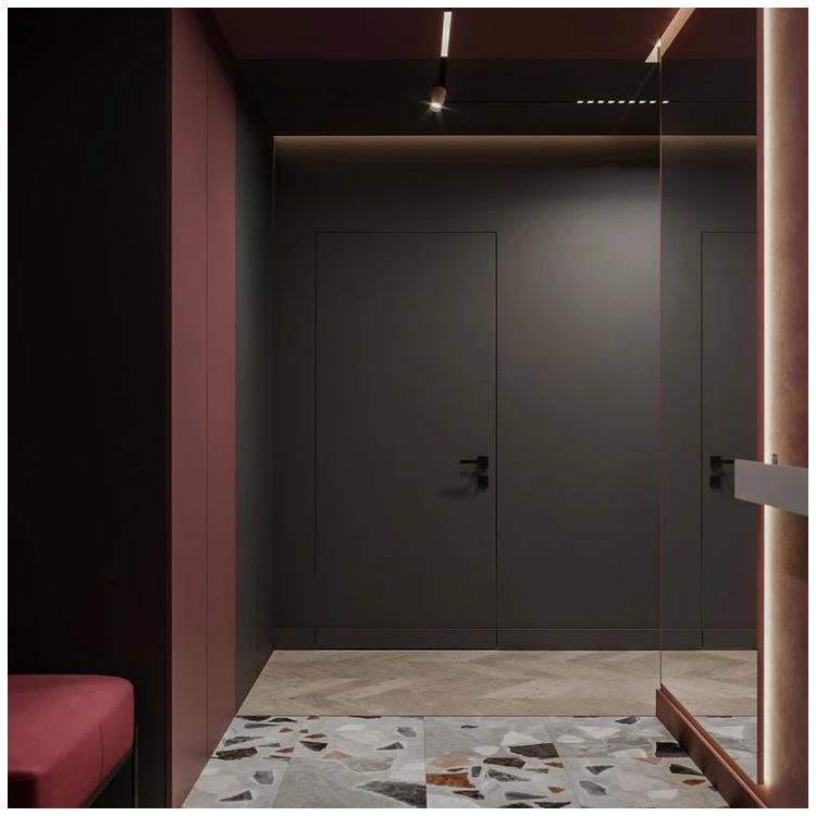 Скрытые двери Leoni Door 40 Ral/Ral Короб · Торец AL Черный