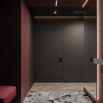 Скрытые двери Leoni Door 40 Ral/Ral Короб · Торец AL Черный