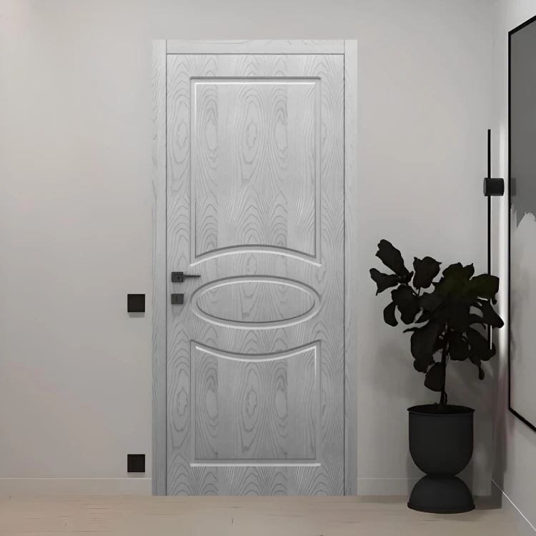 Двери Classic Wood СW01 Dooris Крашеный шпон ясеня · Белый