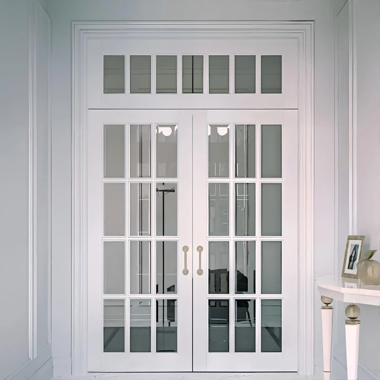 Двостулкові двері з масиву ясеня з фрамугою Prima glass F