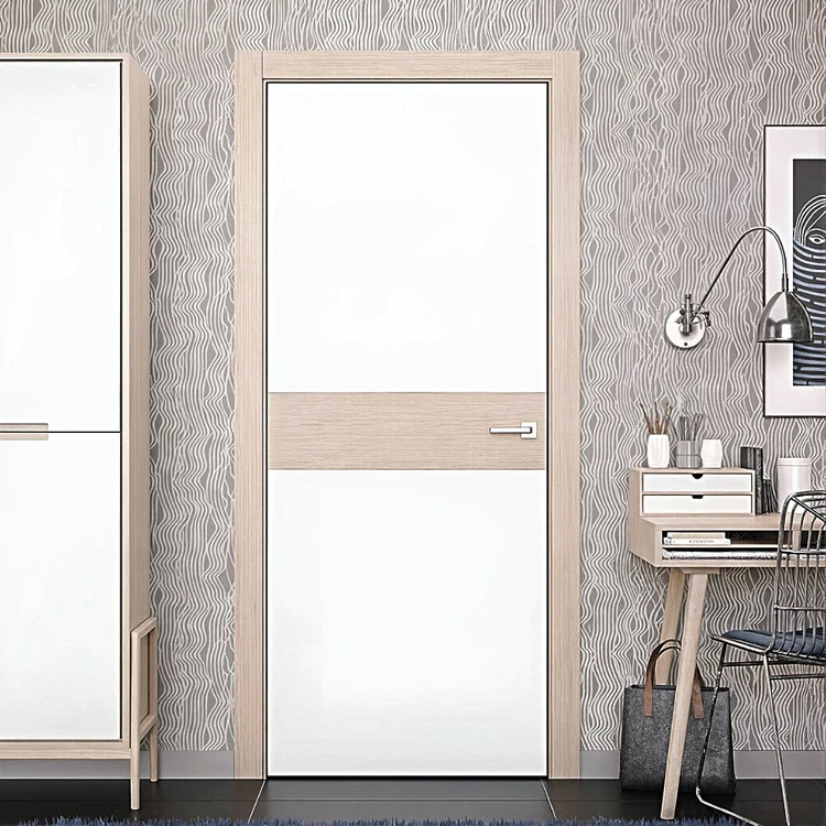 Окрашенные двери Woodline W1 Наличники шпон Дуб