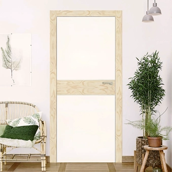 Окрашенные двери Woodline W1 Наличники шпон Ясень